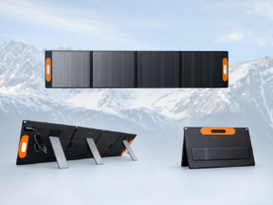 Vue alternative du panneau solaire pliable portable de 200 W